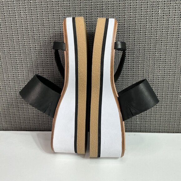 Lucky Brand Women's Black Leather Platform Sandals Size 8 M - Picture 7 of 9